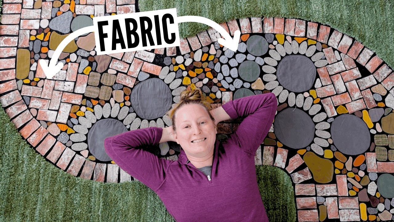 Sewing Rocks for a Garden Path Rug