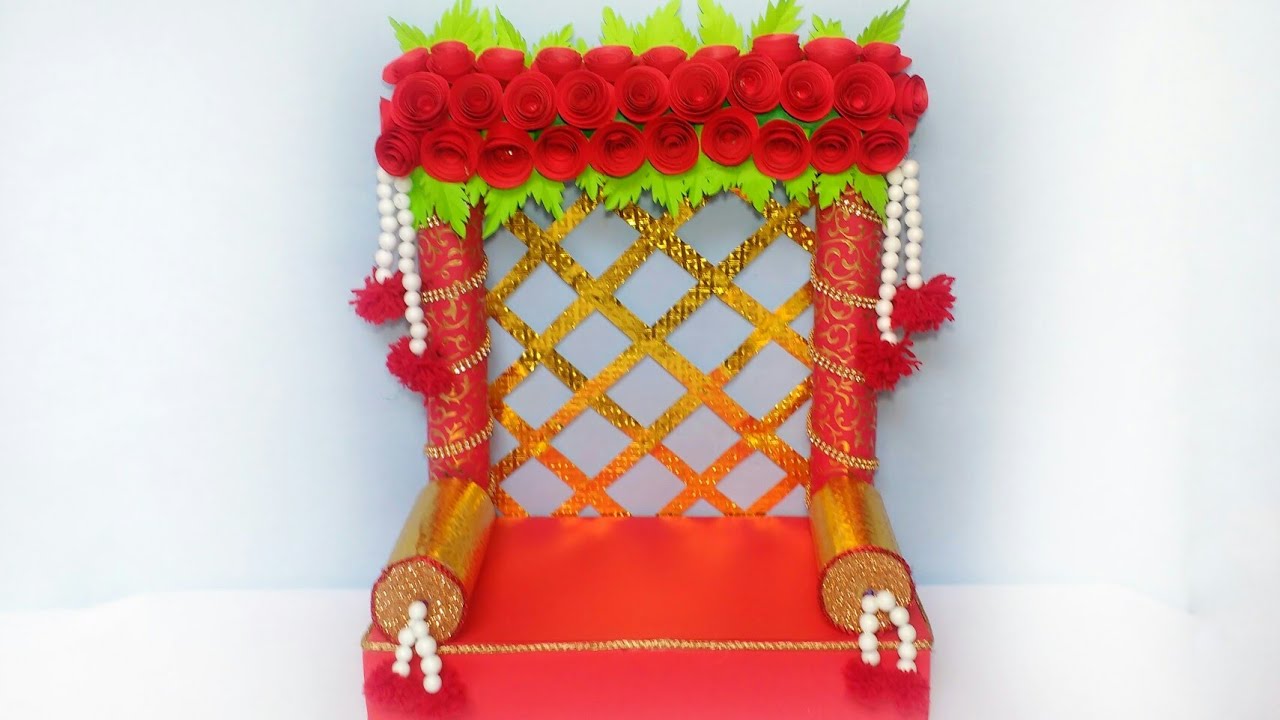 Ganpati Decoration Ideas for Home | Decoration | Easy Makhar | Best Out Of Waste | By Punekar Sneha