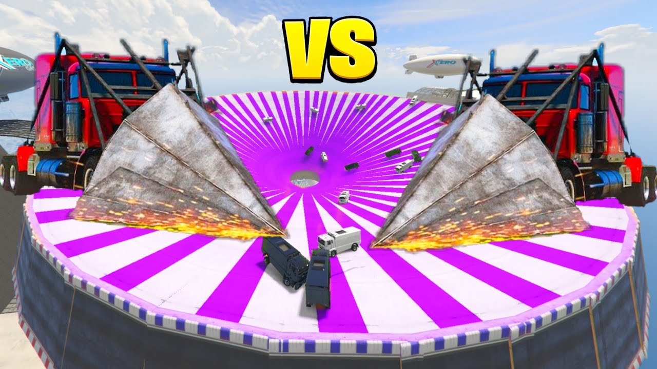 Truck vs Truck Sumo 233.344% People Fall Down in Water in this GTA 5 Race!