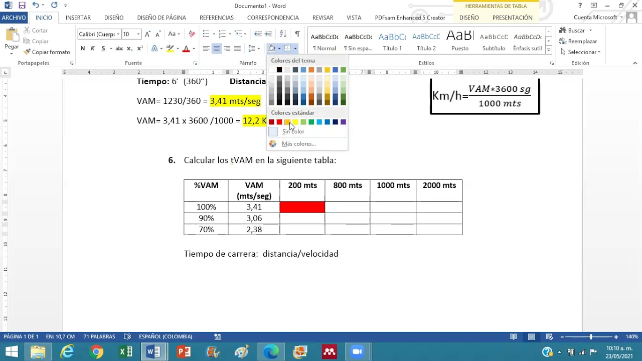Como calcular los tiempos de VAM (tVAM) para ritmos de carrera.