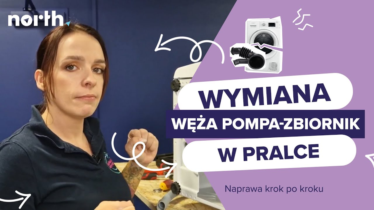 🌀 Pralka zjada skarpetki 🧦?  - Wymiana węża połączeniowego zbiornik-pompa w pralce Sharp | North.pl