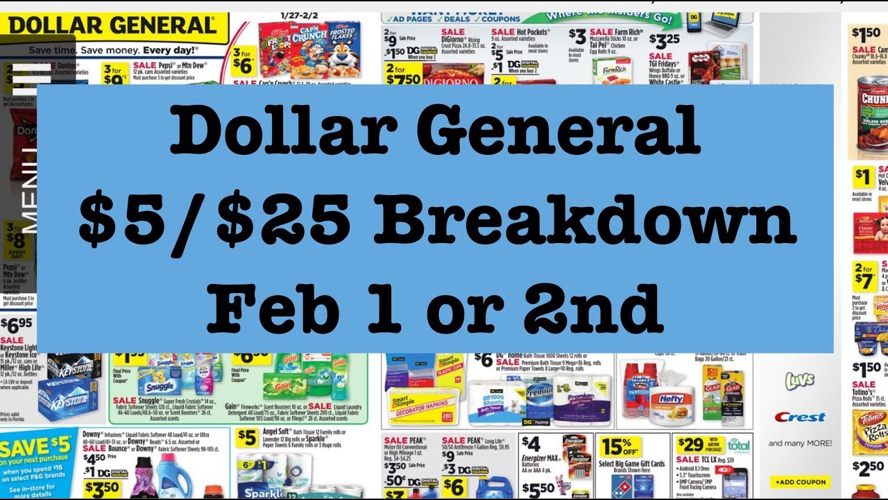 Dollar General Extreme Couponing-Feb 1st or 2nd $5 of $25 Breakdowns!