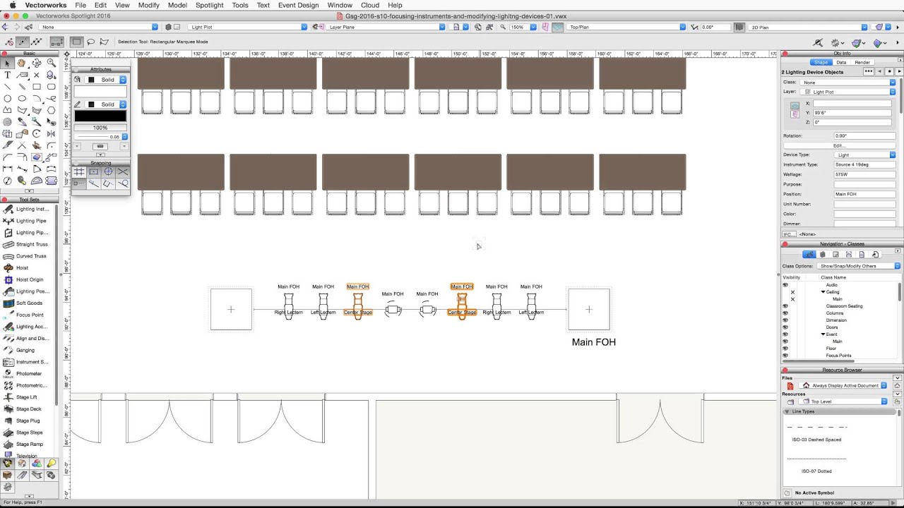 GSG - Vectorworks Spotlight 2016 - 10 Focusing Instruments and Modifying Lighting Devices