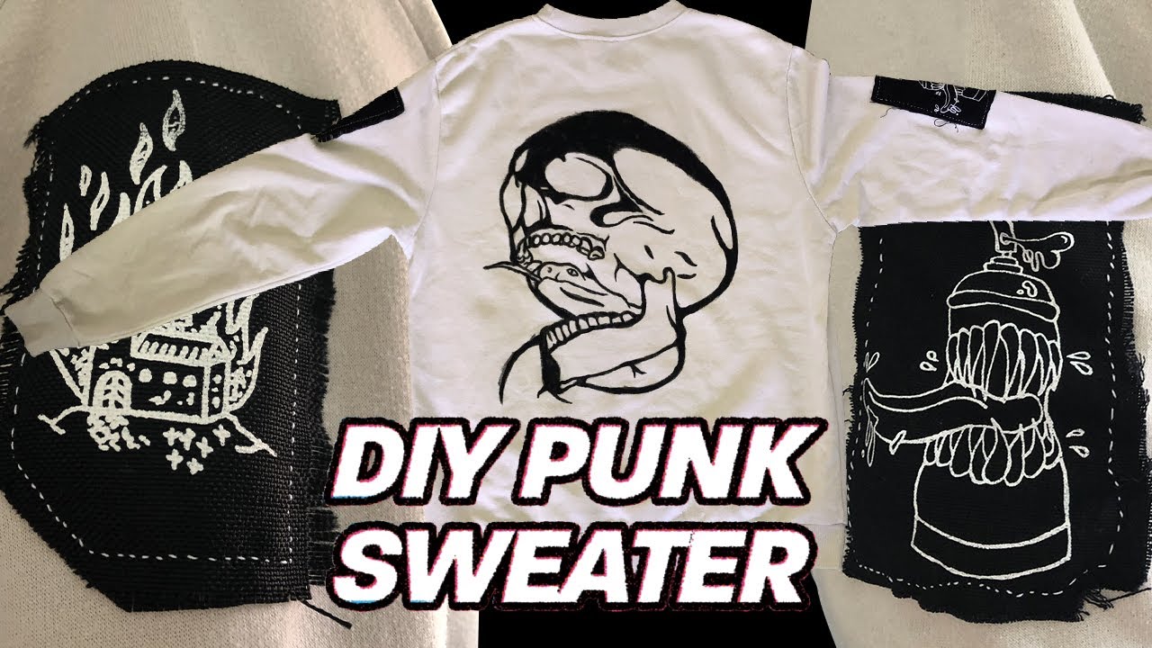 How to make a DIY Punk Sweater! (EASY)