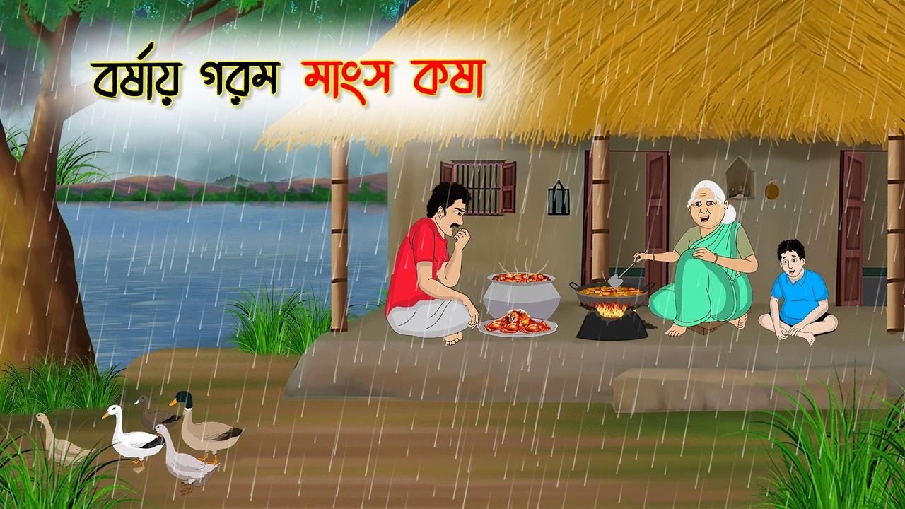 বর্ষায় গরম মাংস কষা | Bangla Moral Story | Bangla Cartoon | Rupkothar Golpo
