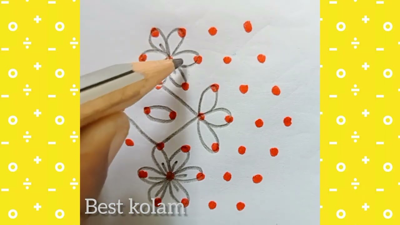 Simple flower kolam 🌷@Best_kolam