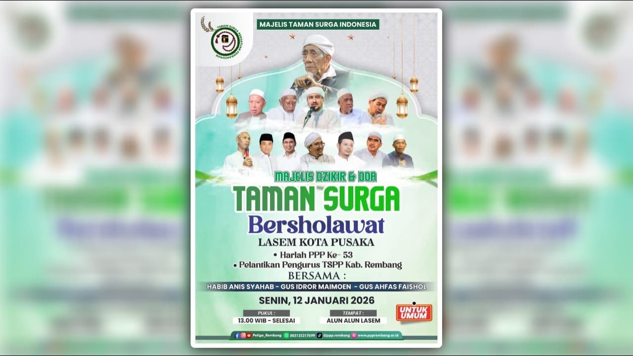 🔴LIVE || MAJELIS DZIKIR & DOA  ||  TAMAN SYURGA BERSHOLAWAT  -  DALAM RANGKA HARLAH PARTAI PPP KE-53