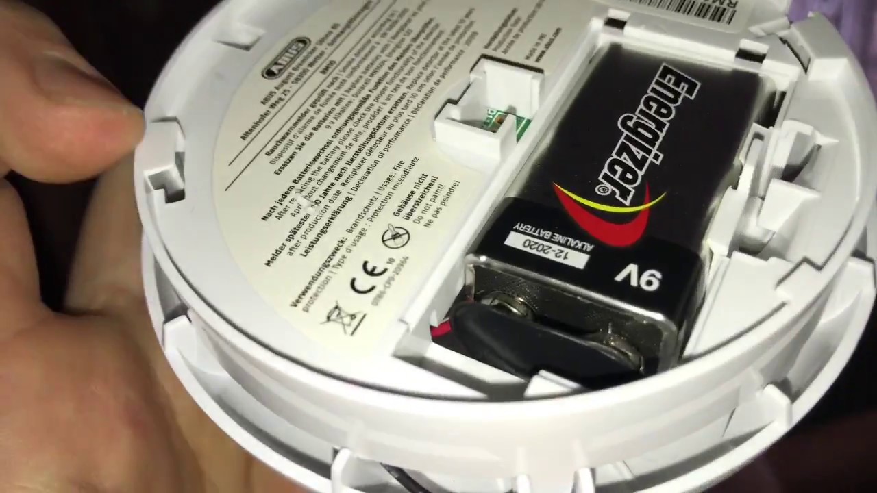 Rauchwarnmelder ABUS RM10 51024 Batterie tauschen Rauchmelder 9V Block wechsel Brandmelder Anleitung
