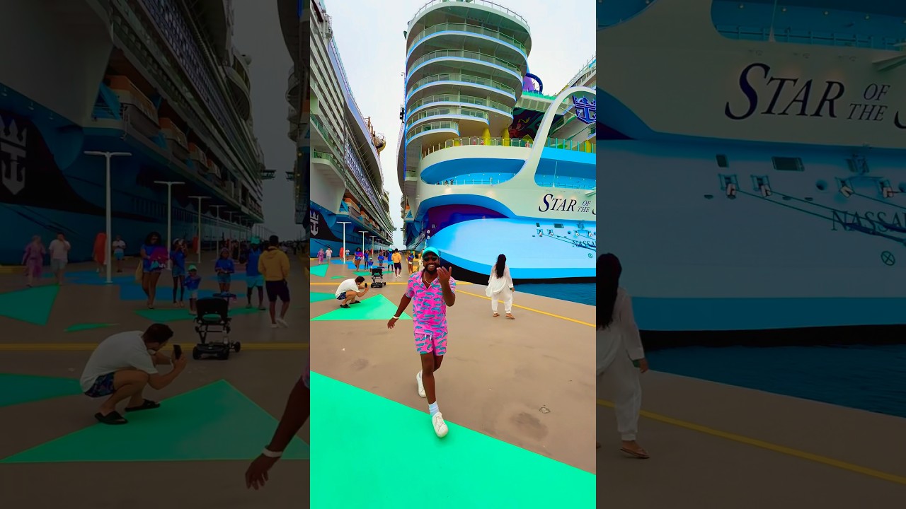 The world&rsquo;s largest cruise ship meet for the first time🤯 @RoyalCaribbean  #staroftheseas