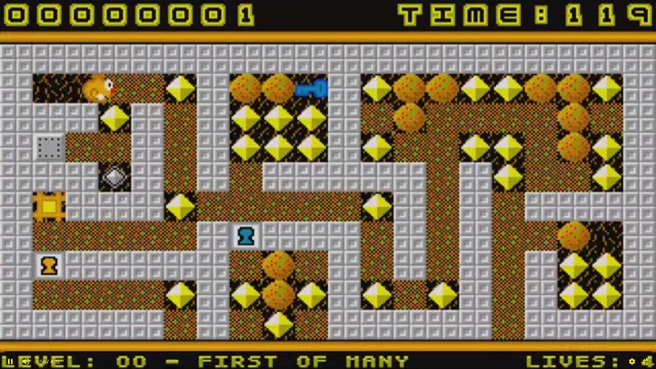 ATARI ST Rockfall 3 ROCK HARD v3 0 SOS 1995 Jason Brasier BOUDERDASH REPTON TYPE CLONE BOULDER DASH
