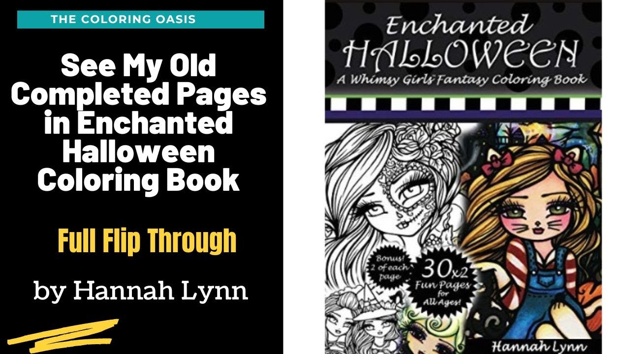 Flip Through and Review of Enchanted Halloween Coloring Book by Hannah Lynn | See My Completed Pages