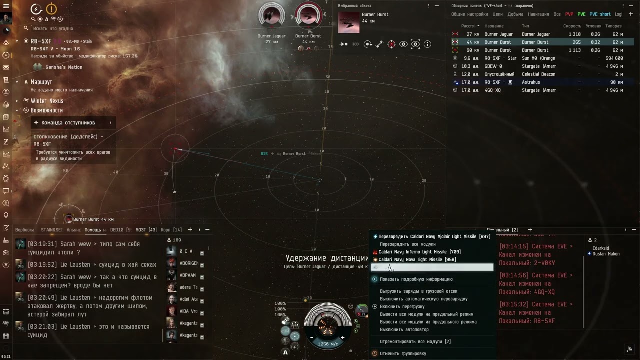 Команда отступников Anomic Team Burner Jaguar на Caldari Navy Hookbill v2