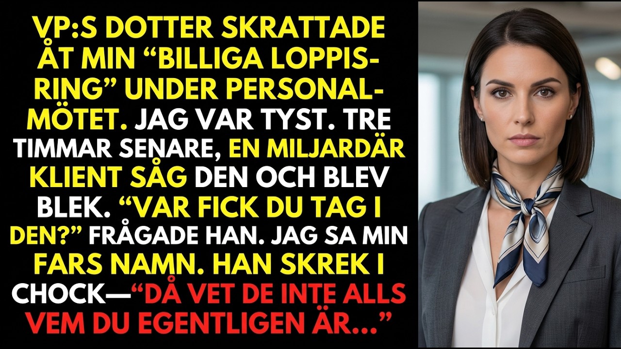 Hon hånade min ring. En kund bleknade när han hörde min fars namn.