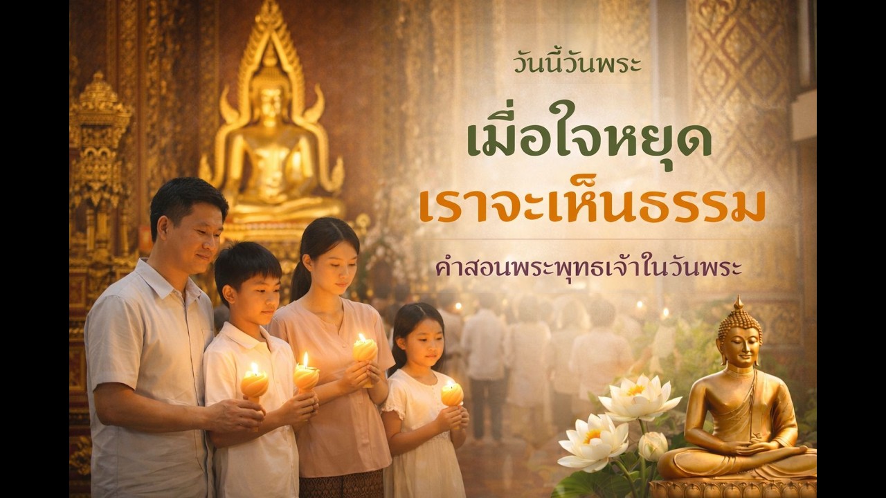 วันนี้วันพระ เมื่อใจหยุด เราจะเห็นธรรม คำสอนพระพุทธเจ้าในวันพระ