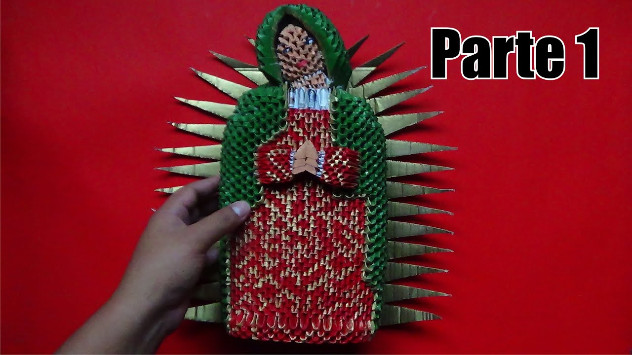 Origami 3D Virgencita de guadalupe Parte 1