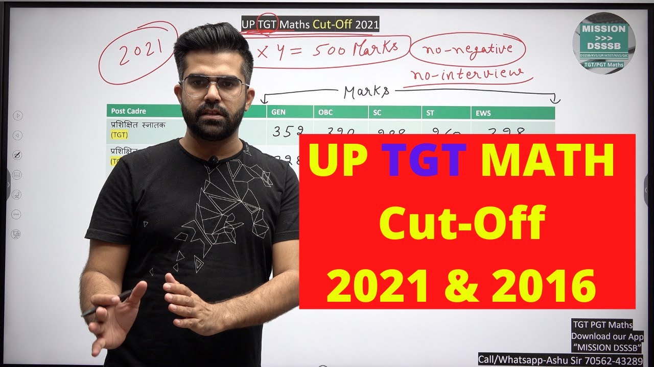 UP TGT Maths Cut off 2021 and  2016 Both