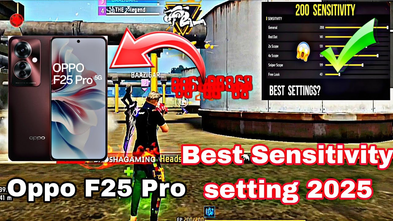 Oppo F25 Pro Free Fire Headshot Sensitivity Settings⚡ oppo f25 pro free fire sensitivity setting