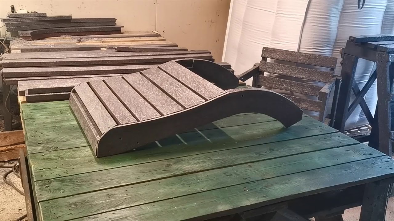 Adirondack chair Made from recycled plastic HDPE, about 9500 bottle caps