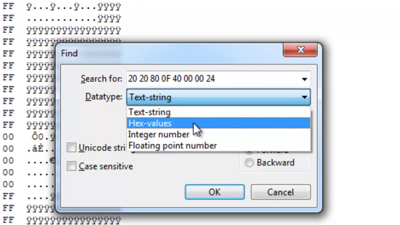 Clear me region bằng Hex editor