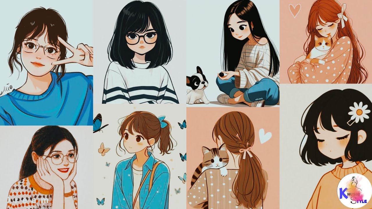 🌸cute cartoon girls dp for whatsapp 🍬cartoon girl dpz🌼@Preetjangra_7 🔥#dp#dps Khushi style