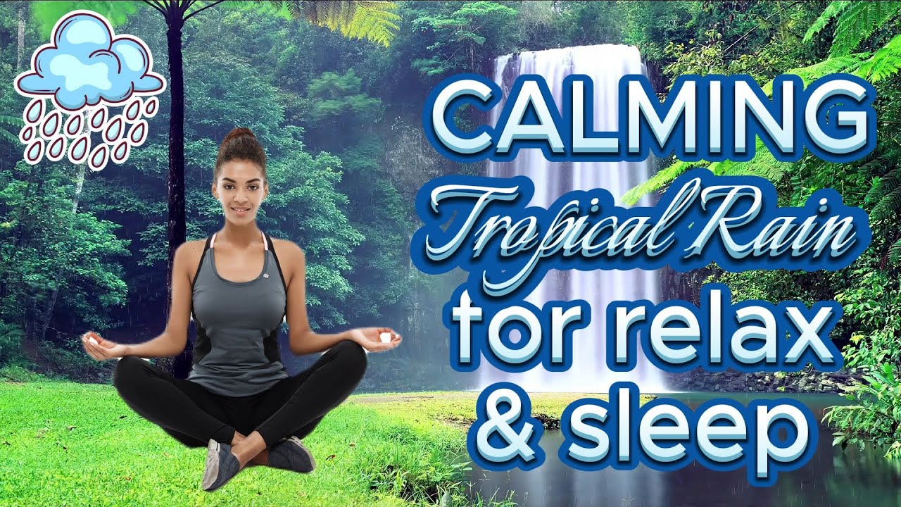 Tropical Rain Sound & Jungle Waterfall, 1 hour loop, Healing for Anxiety, Depression, Mind and Body