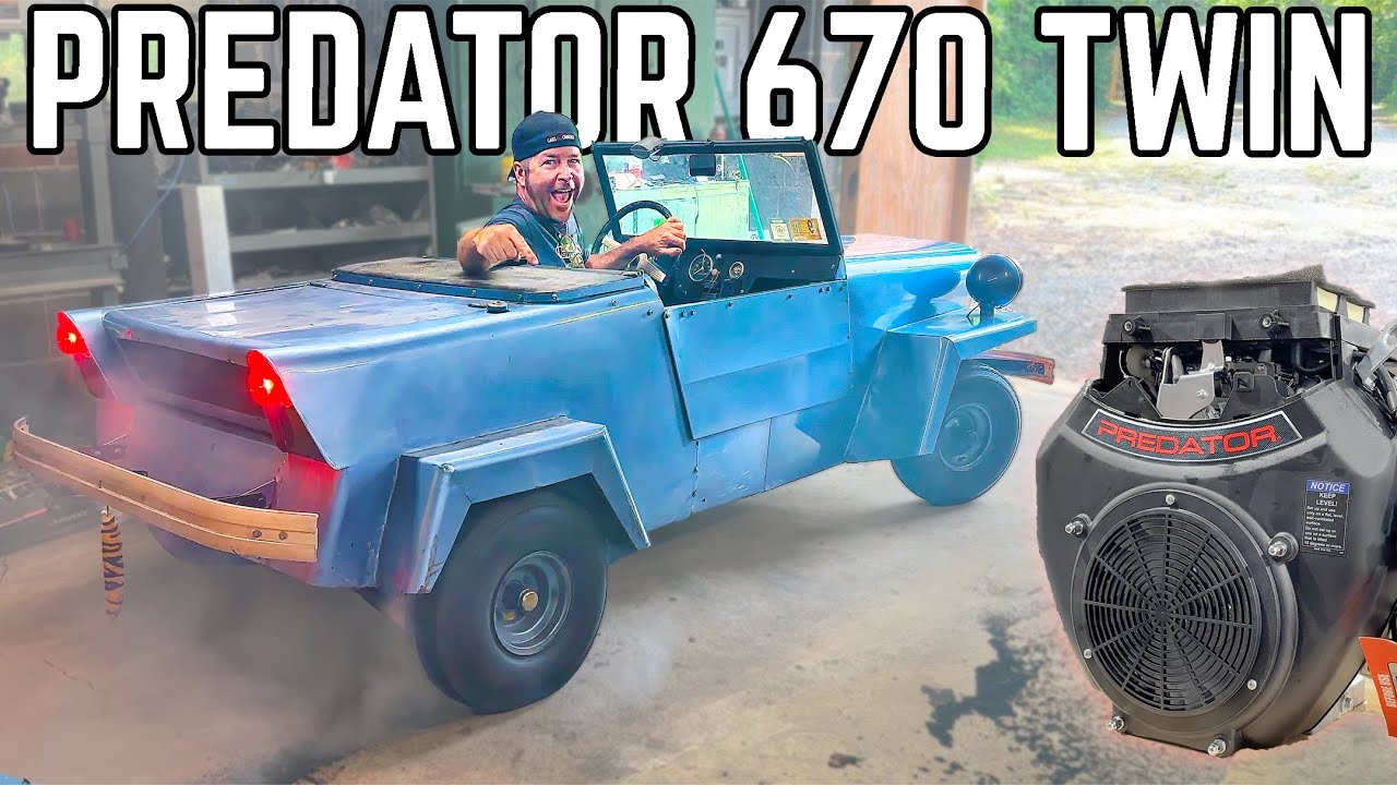 King Midget Microcar получает замену двигателя в два раза мощнее! (ПОТРЯСАЮЩИЕ Burnouts!)