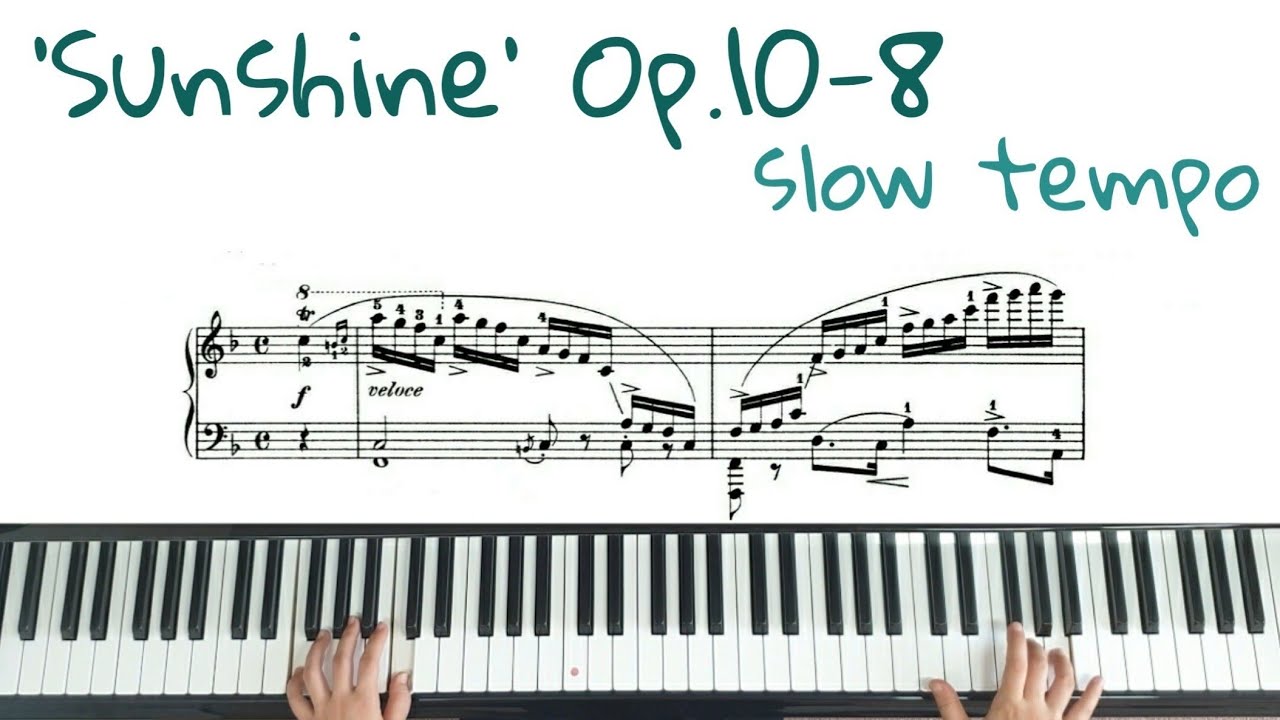 쇼팽 에튀드 '햇빛' 양손 느리게 악보배우기 /Chopin Etude 'Sunshine' Op.10 No.8