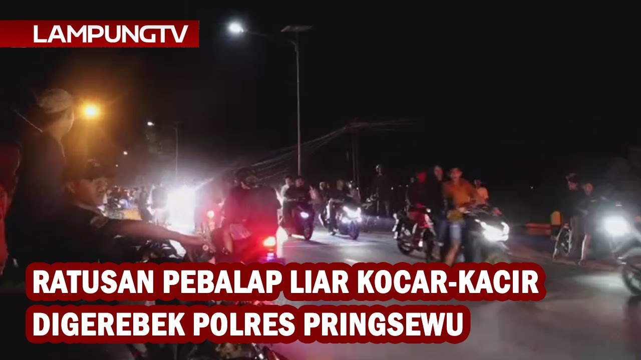 Ratusan Pebalap Liar Kocar-kacir Digerebek Polres Pringsewu