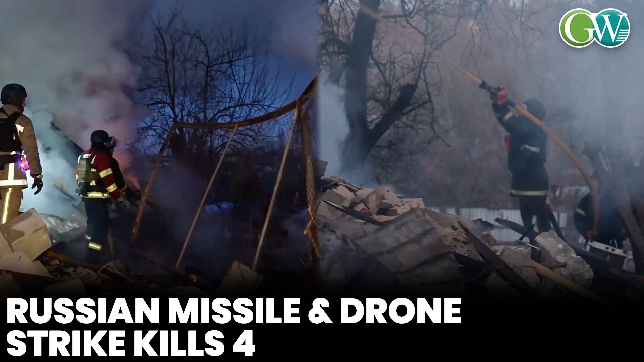 RUSSIAN MISSILE & DRONE STRIKES HIT UKRAINE; 4 KILLED, 15 WOUNDED