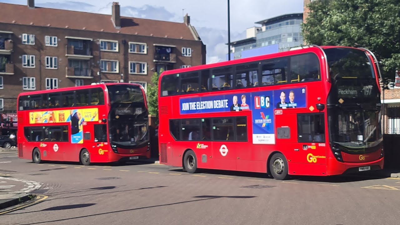 FRV. London Central Bus Route 197: Croydon Town Centre - Peckham. E400MMC Hybrid (EH333)(YX19VVR)