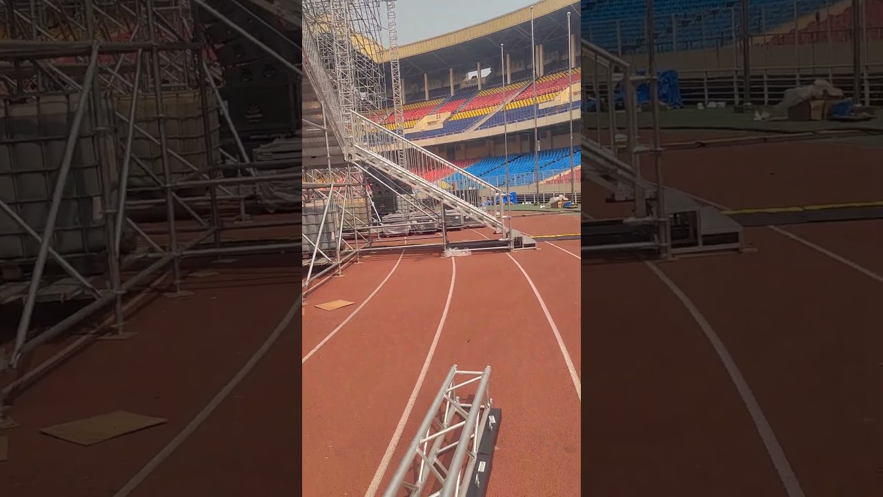290mm spigot truss for led screen hanging on maajabu gospel concert 20240724 #dragonstage  #concert