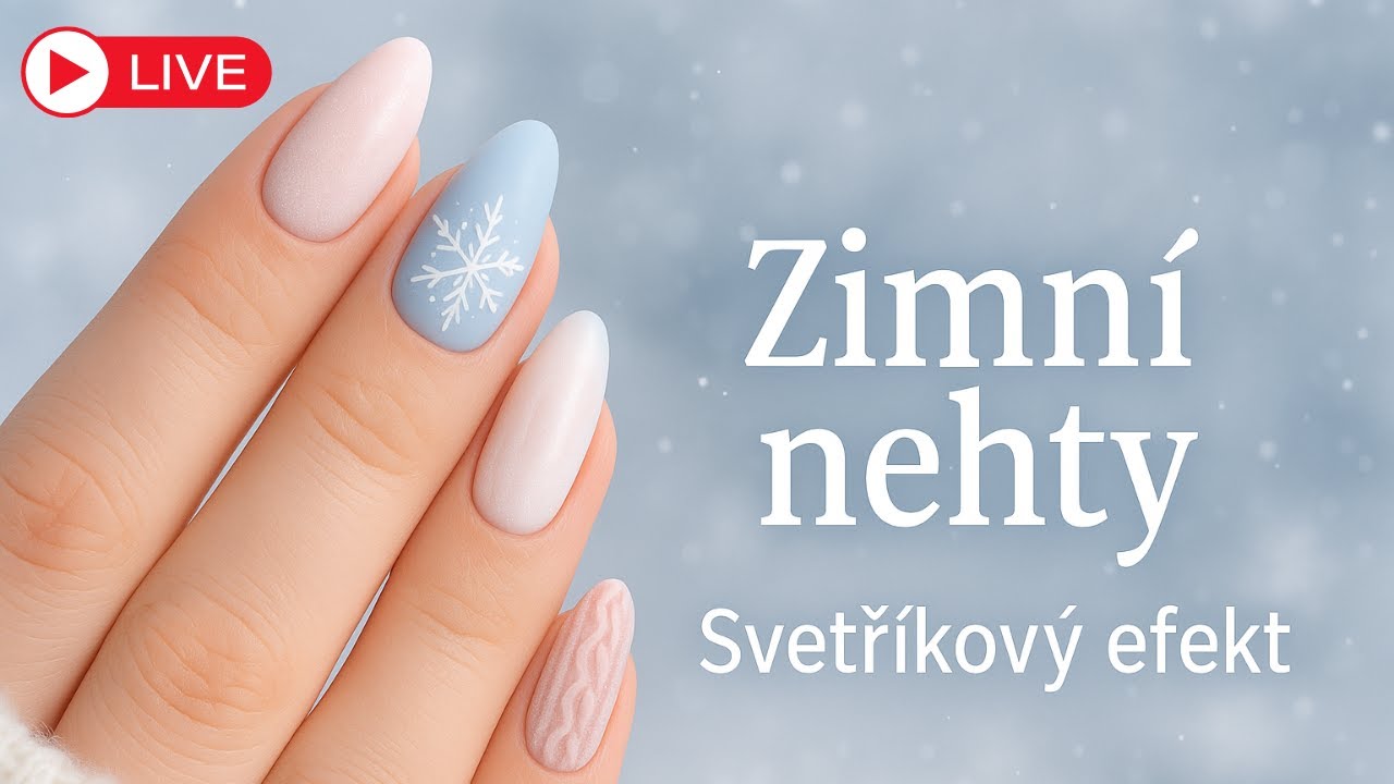 Zimní nehty: různé techniky + svetříkový efekt