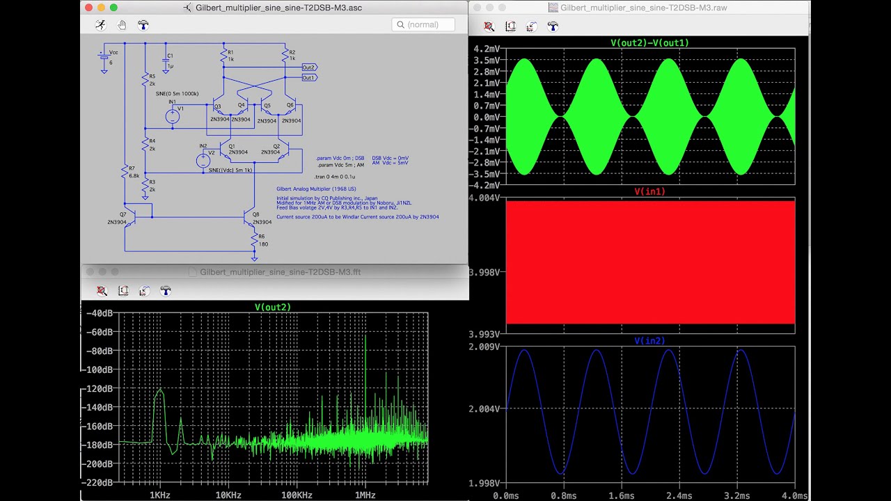 AM/DSB Transmitters by Gilbert Multiplier and Math operation on CPU/DSP [High Quality]