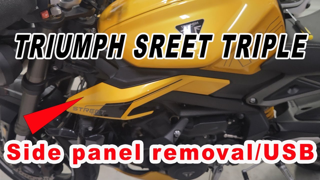 Снятие боковой панели Triumph Street Triple 2024 года/USB-порт