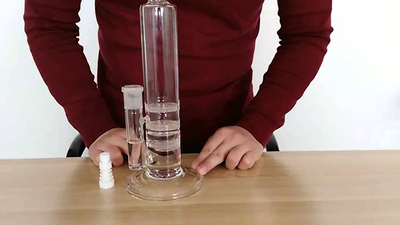 Glass Water Pipes Glass Bongs with three layer honeycomb perc