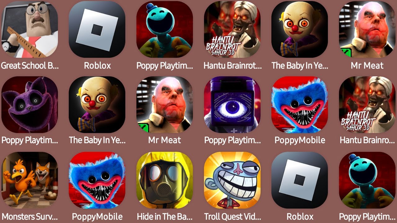Great School Breakout,Roblox,Poppy Playtime Chapter 4,The Baby In Yellow,PoppyMobile,Mr Meat...