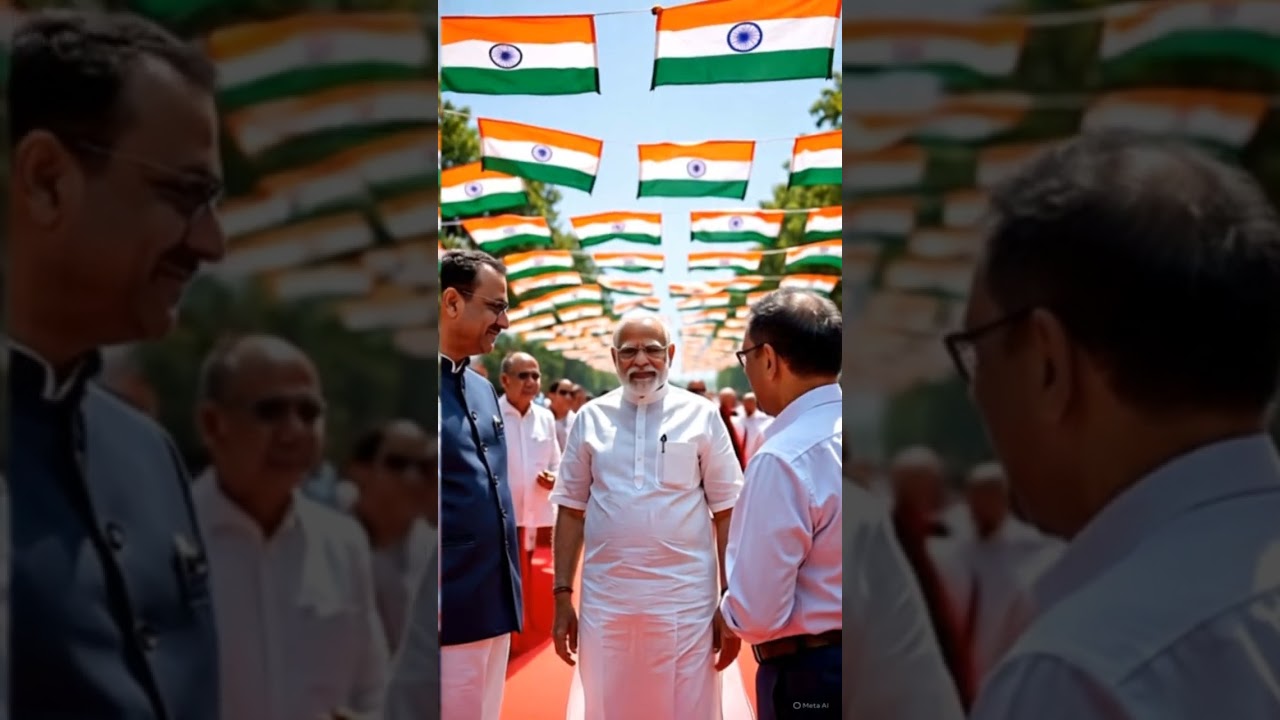 Namaste World! 🌏🇮🇳 Modiji Welcomes the Globe Under Tricolor Skies #shorts