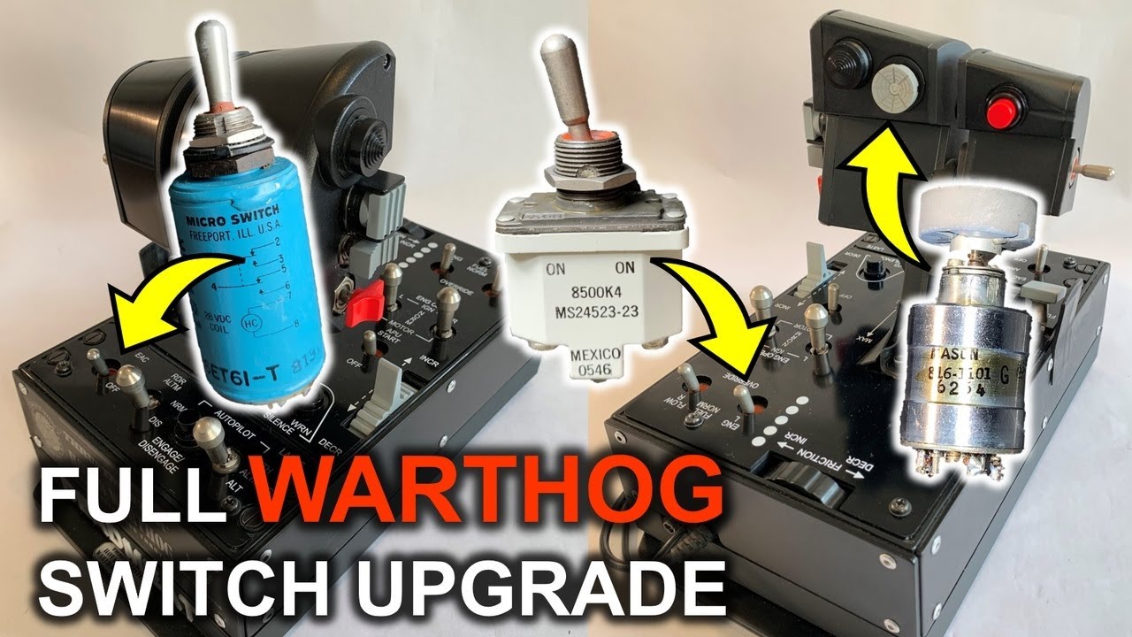 Full switch upgrade for Thrustmaster Warthog throttle [OTTO, Eaton/Cutler-Hammer, Honewell, Mason]