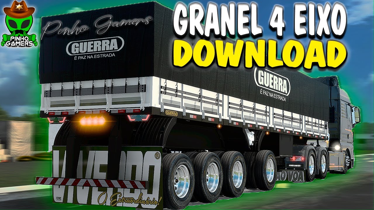 LANÇAMENTO REBOQUE GRANEL GUERRA 4 PATAS ETS 2 MOD COMPLETO