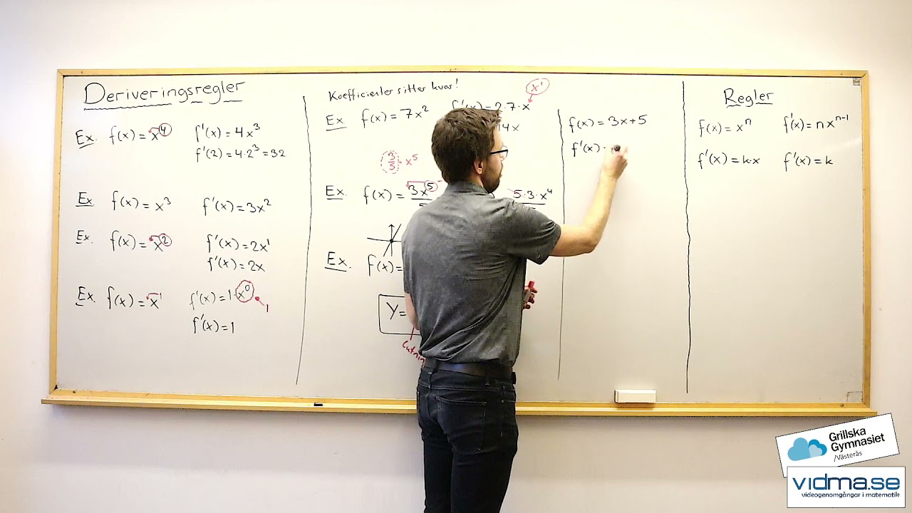 Matematik 3. DERIVERINGSREGLER DEL 1: Polynomfunktioner.