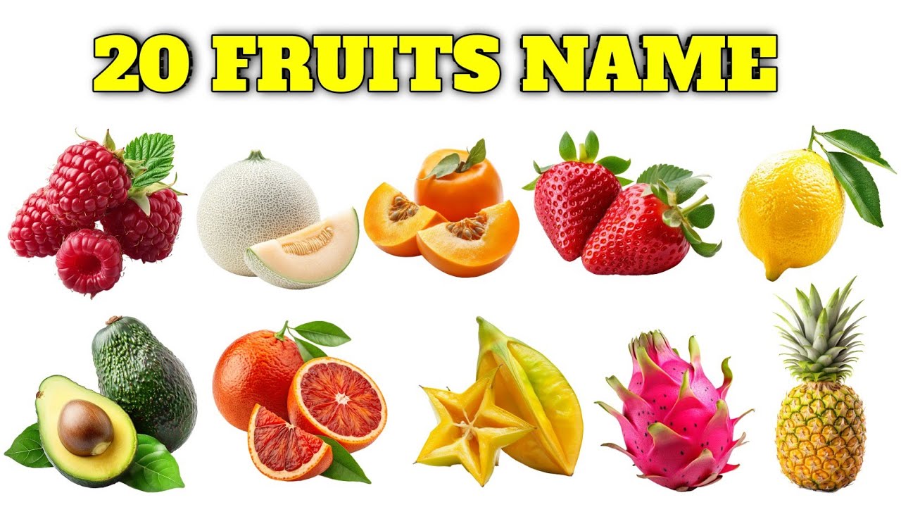 20 Fruits Name | फल के नाम | Learn Fruit Names with Fun | Kids Learning Video Abu Guru