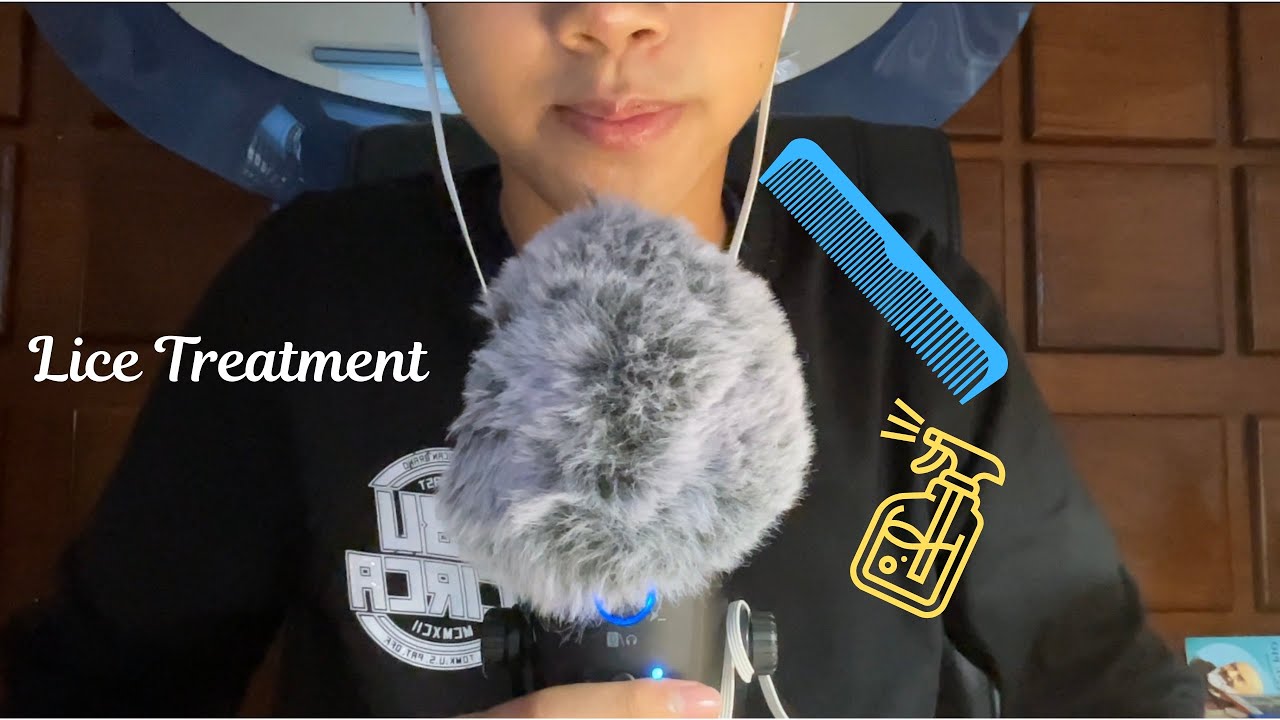 ASMR Lice Treatment for your hair 🪮🐜 (With raining sound in the bg)