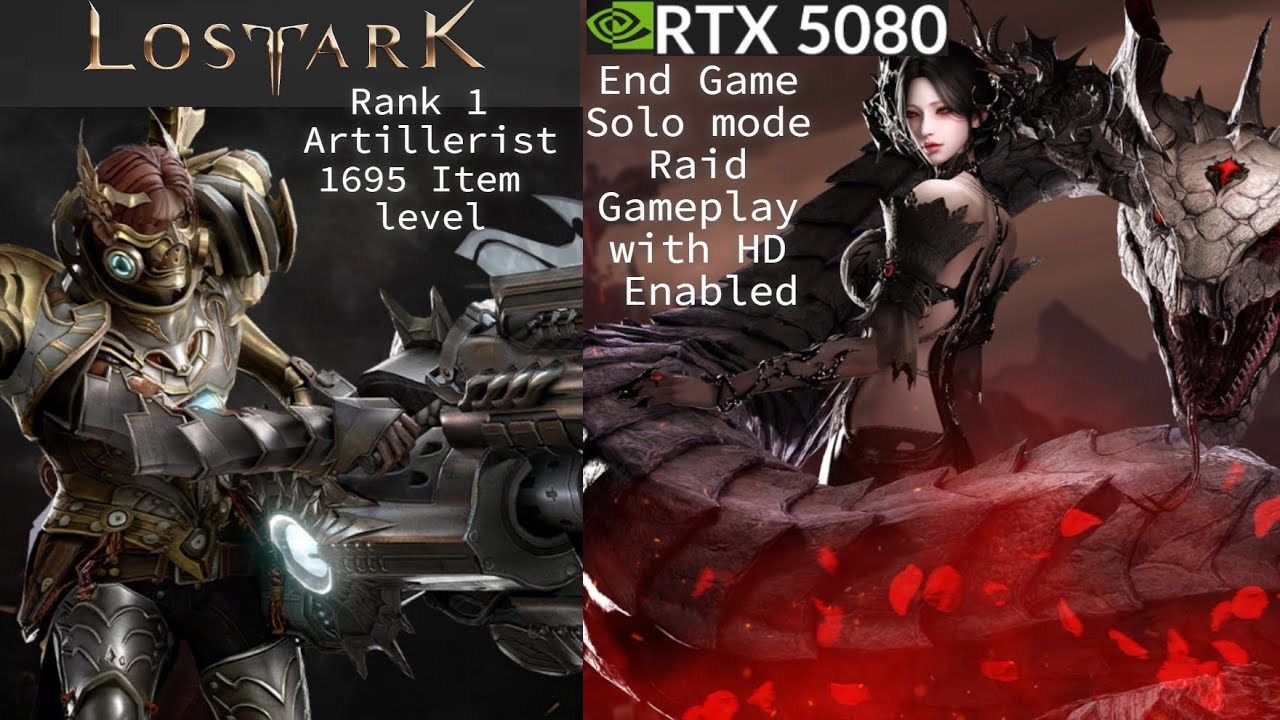 Lost Ark RTX 5080 Hardest Solo mode End game Raid Echidna Rank 1 Artillerist 1695 Ilevel gameplay HD