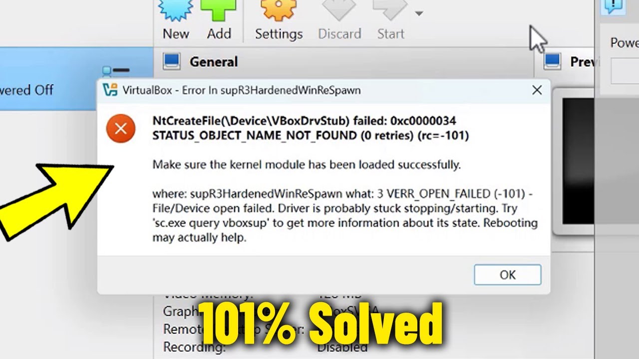 Как исправить ошибку «NtCreateFile (\Device\VBoxDrvStub) failed» в VirtualBox✅