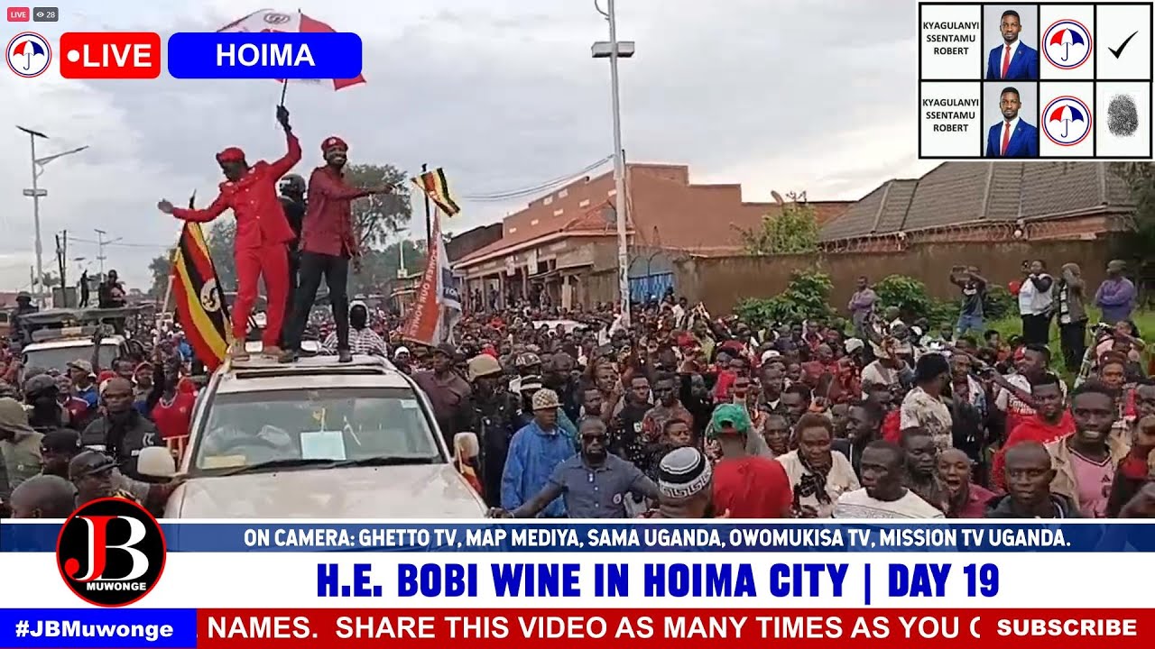 Bobi Wine SWARMED by a Massive Crowd in Hoima City!