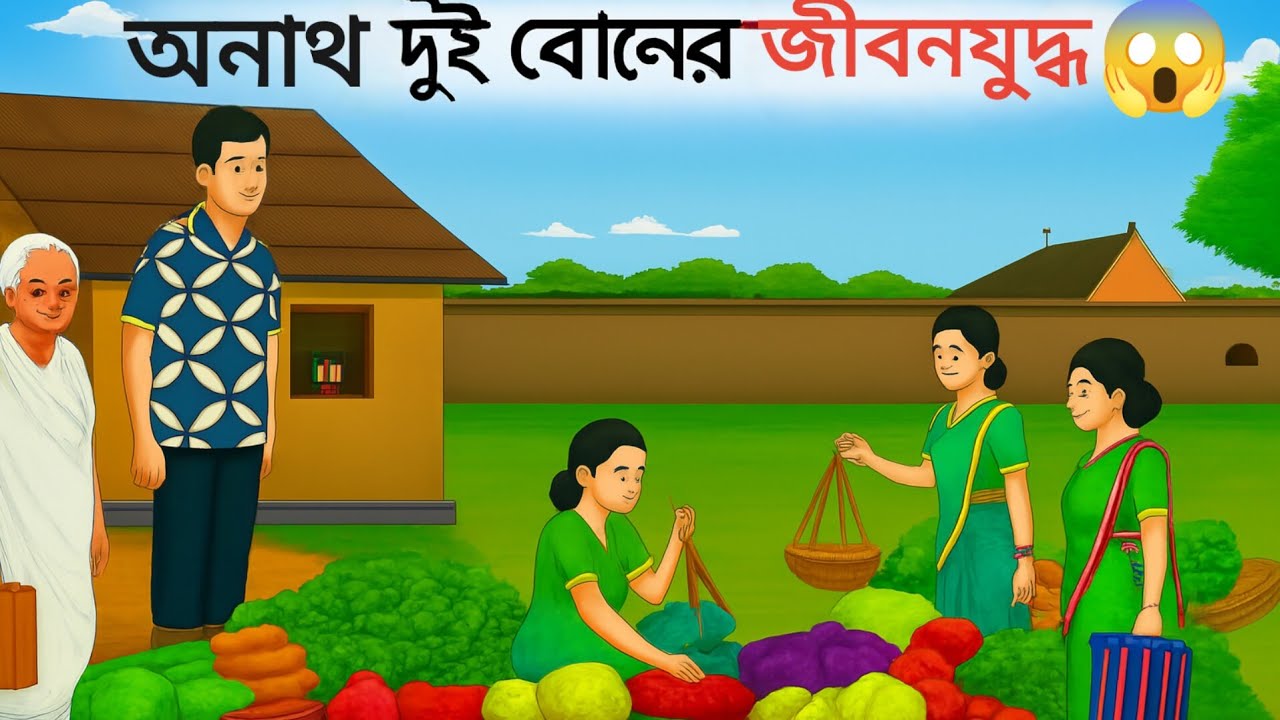 অনাথ দুই বোনের জীবনযুদ্ধ | Bangla Moral Story | Gramin Family Drama | Rupkother Cartoon |