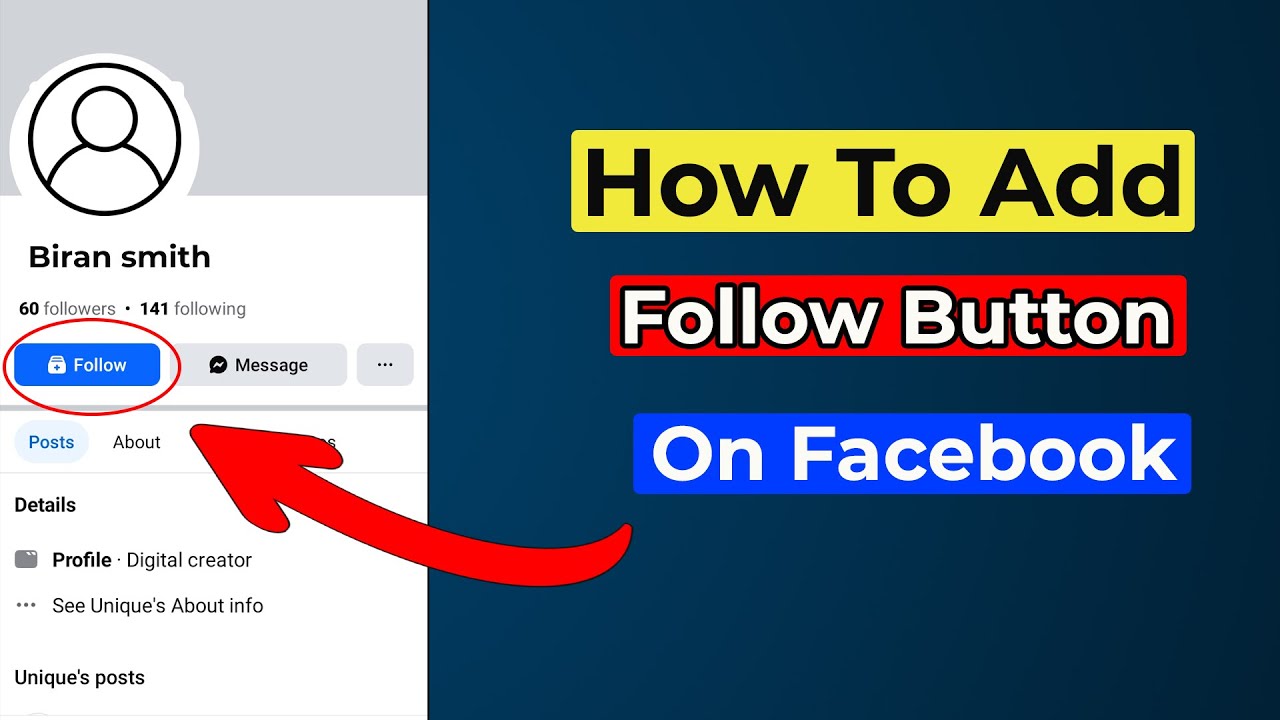 How to Add Follow Button on Facebook Profile ; easy step-step process