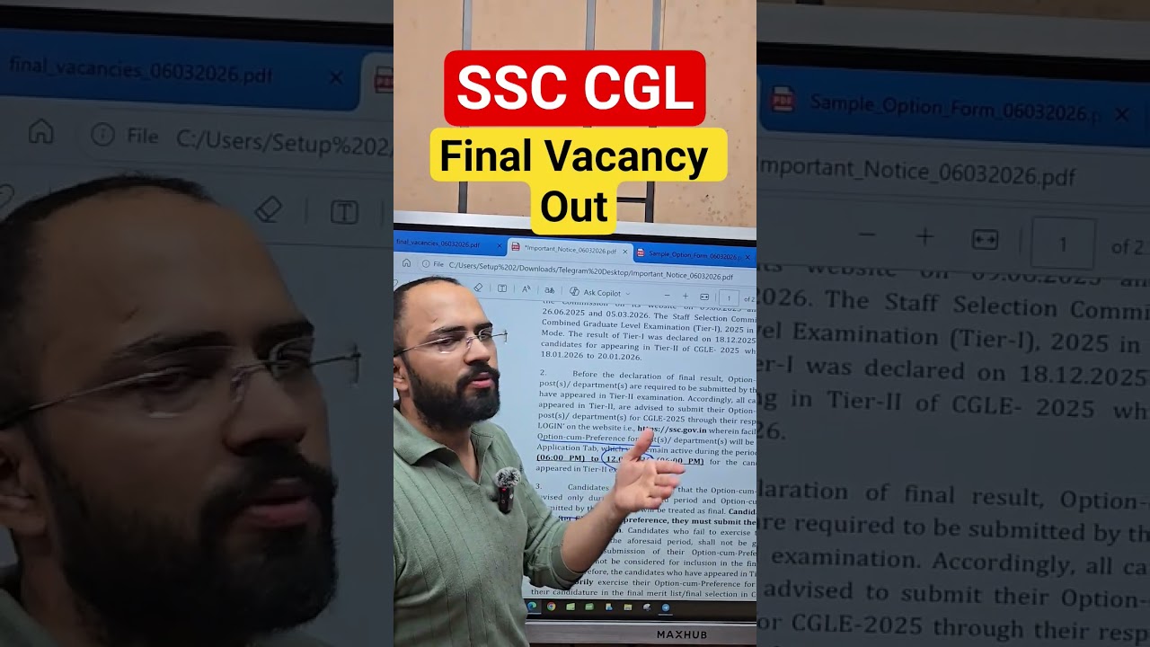 SSC CGL 2025 Final Vacancy & Post Preference Form Out 🔴