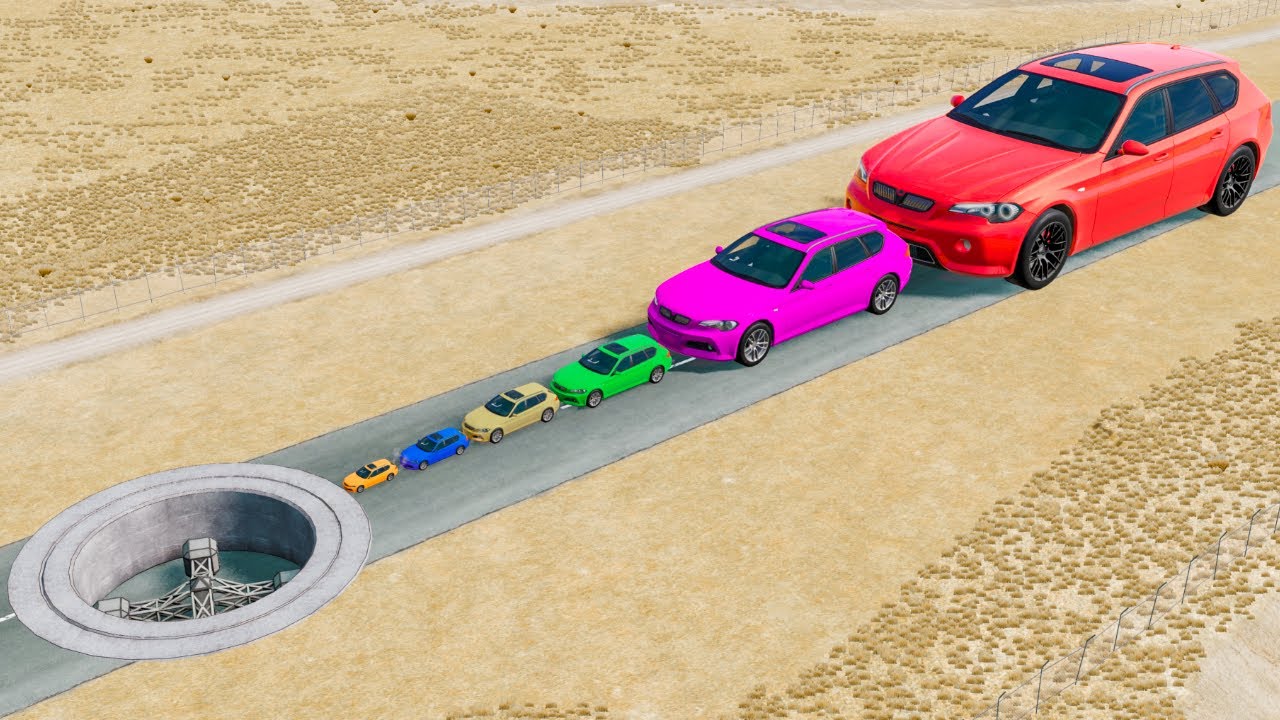 Big & Small Police Cars vs Large Spinner - BeamNG OMDs