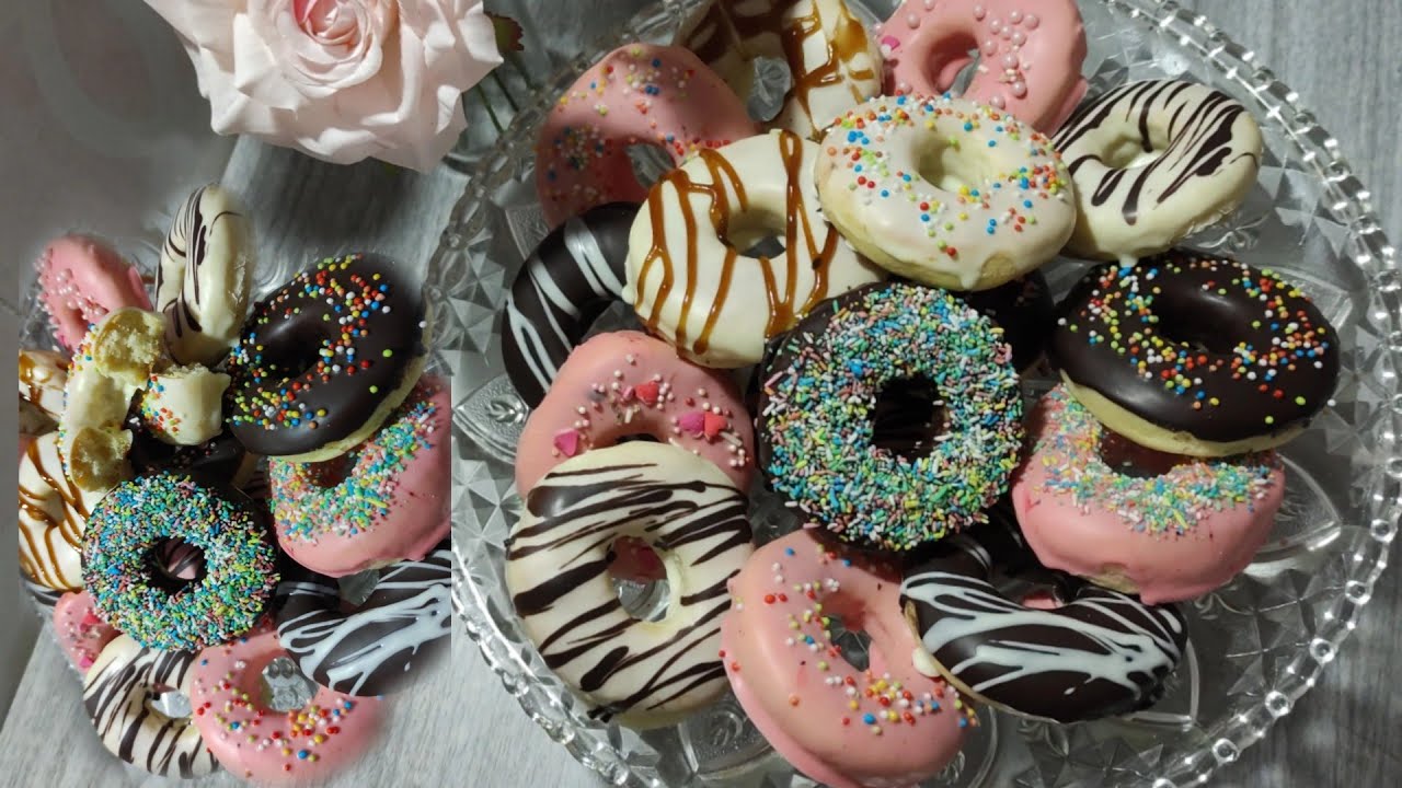 🍩دونات في الفرن أحسن من المقلي مئة مرة بطريقة مبسطة وسهلة /لذيذ وخفيف